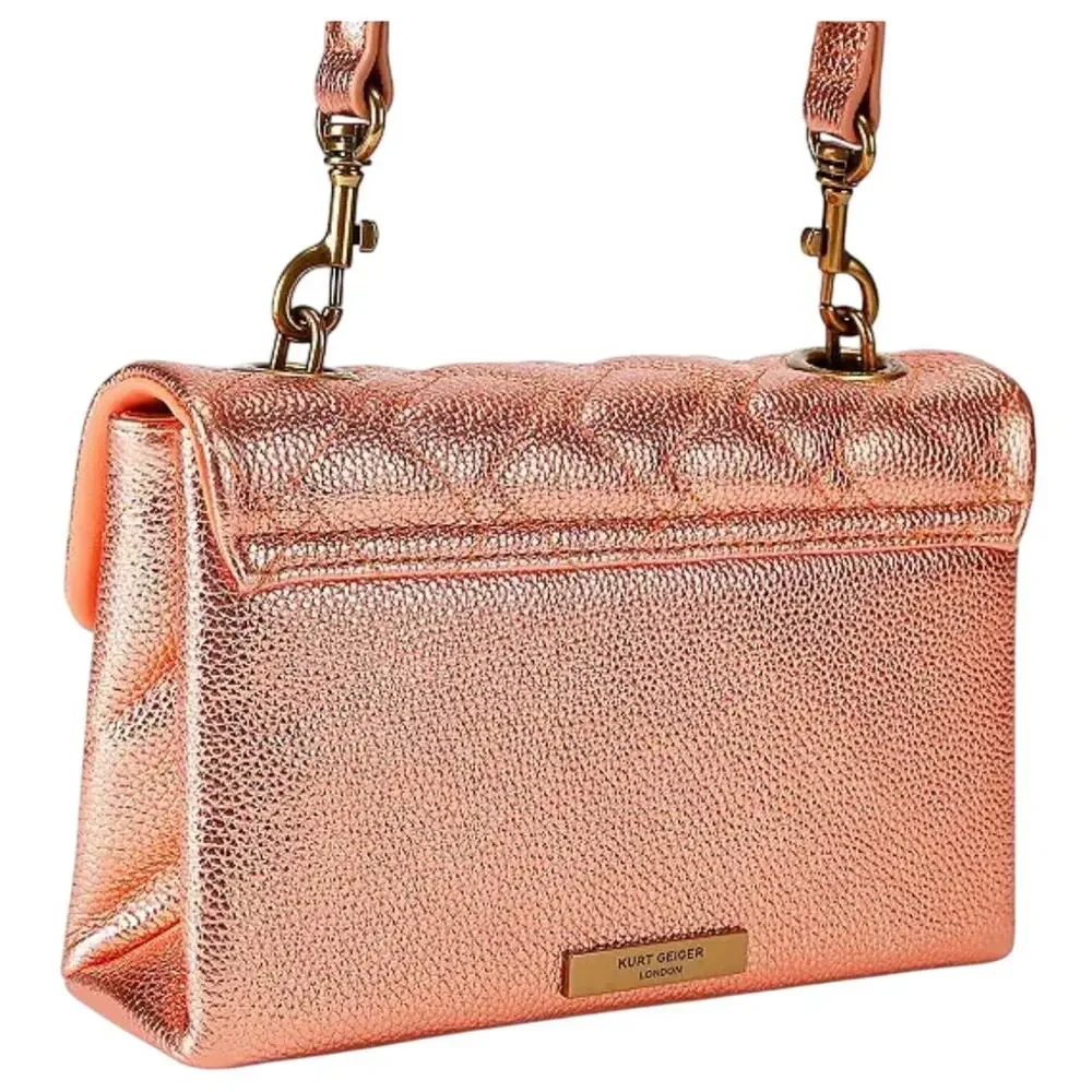 Kurt Geiger London Medium Kensington Metallic Leather Convertible Crossbody Bag